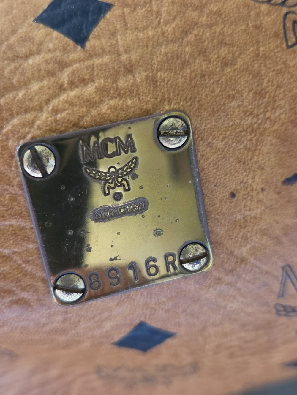 MCM Cognac Monogram Barrel Crossbody Bag - Picture 4 of 13
